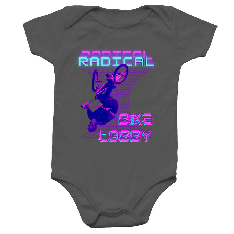 Radical Bike Lobby Onesie, a Charcoal Infant Onesie