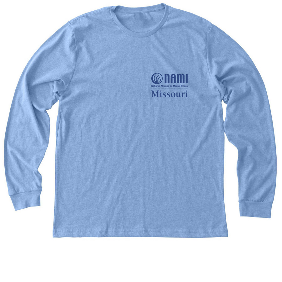 NAMI Missouri Logo Shirt, a Heather Carolina Blue Premium Long Sleeve Tee