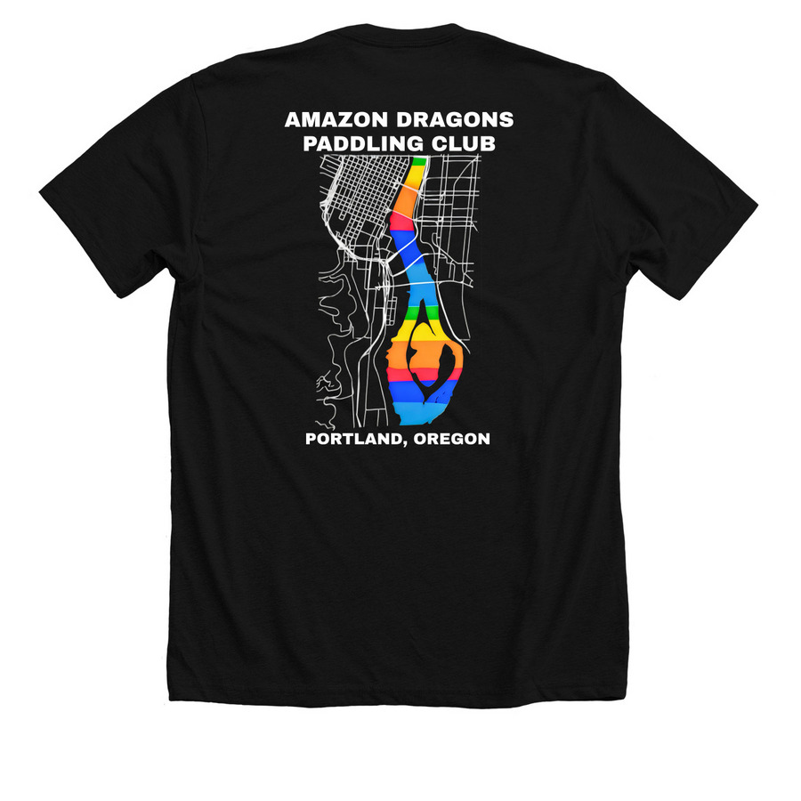 Rainbow Willamette ZipUps/Shirts (Cotton), a Solid Black Blend Premium Unisex Tee (back-view)