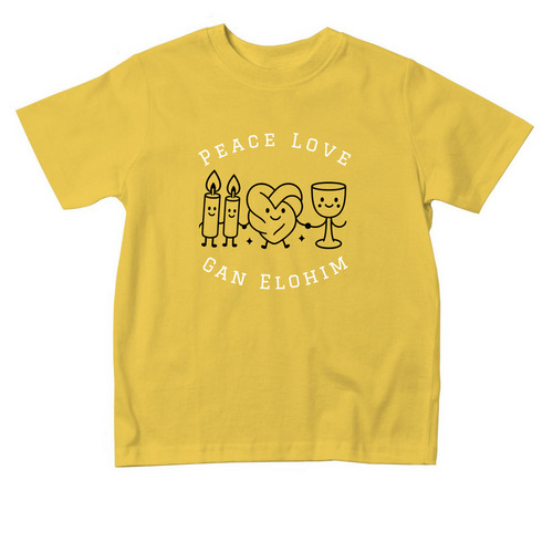 Toddler Shabbat Swag B&W, a Yellow Toddler Tee