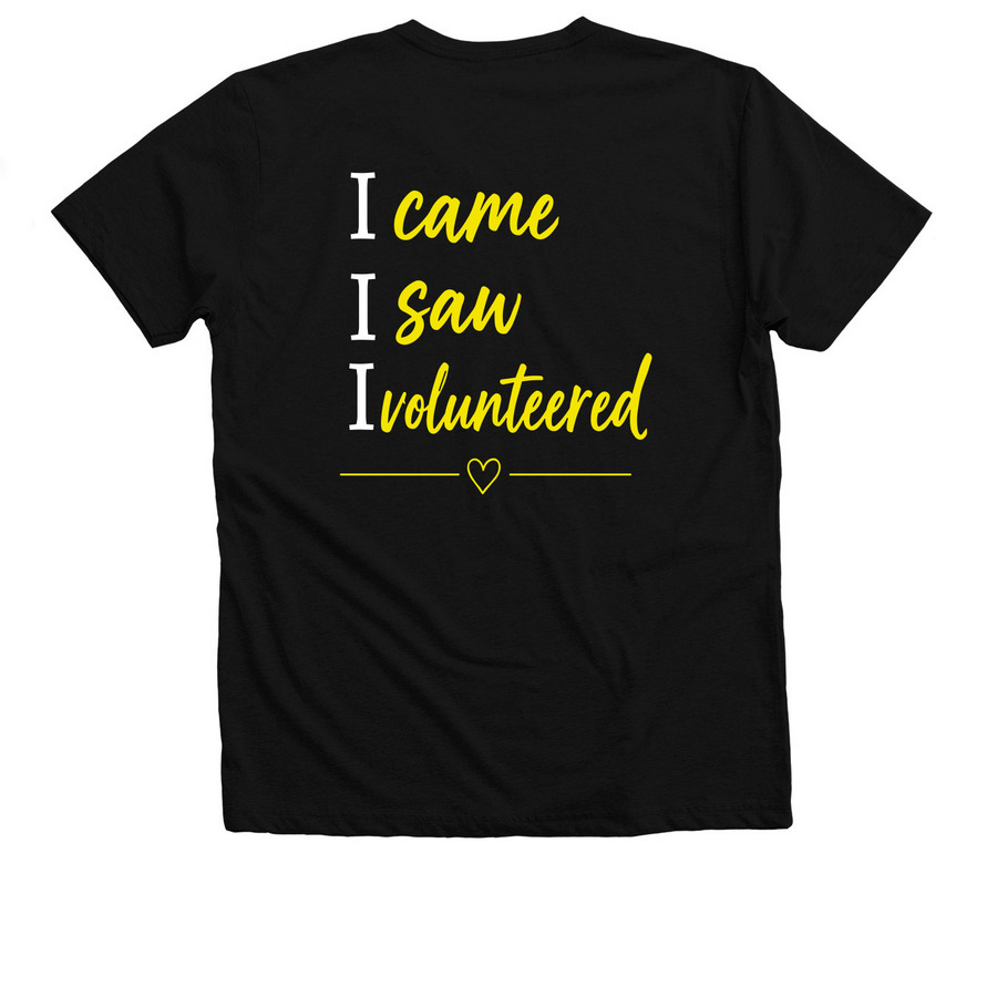 V-Neck i am GFWC, a Solid Black Blend Premium V-Neck Tee (back-view)