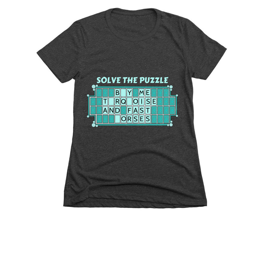Solve The Puzzle, a Charcoal Women's Slim Fit Tee