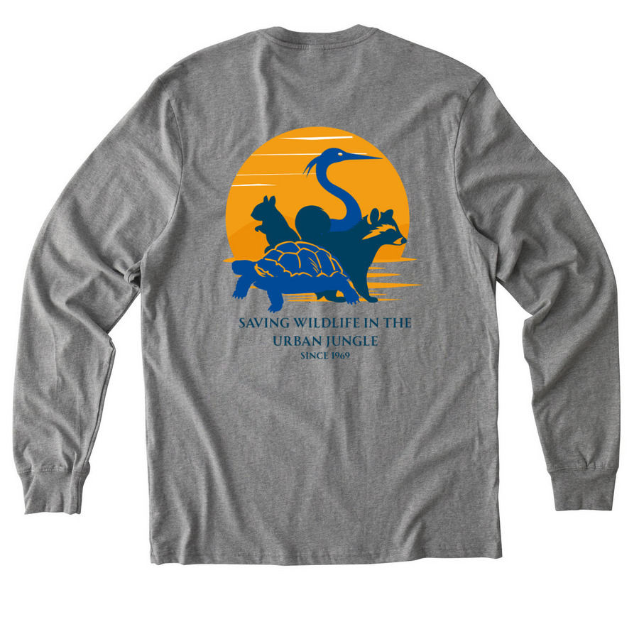 Urban Jungle Collection, a Granite Grey Heather Allmade Organic Cotton Long Sleeve Tee (back-view)