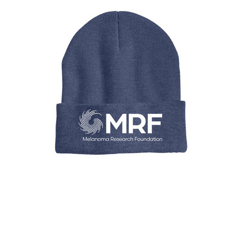 MRF Printed Cuff Beanie, a Heather Navy Printed Cuffed Beanie
