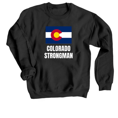 Colorado Strongman Pullover, a Black Crewneck Sweatshirt