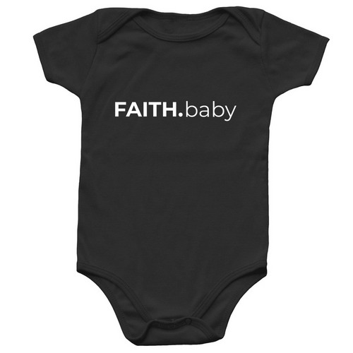 Faith.baby Onesie, a Black Infant Onesie