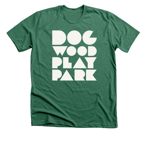 Cream Bold Dogwood Logo, a Heather Grass Green Premium Unisex Tee