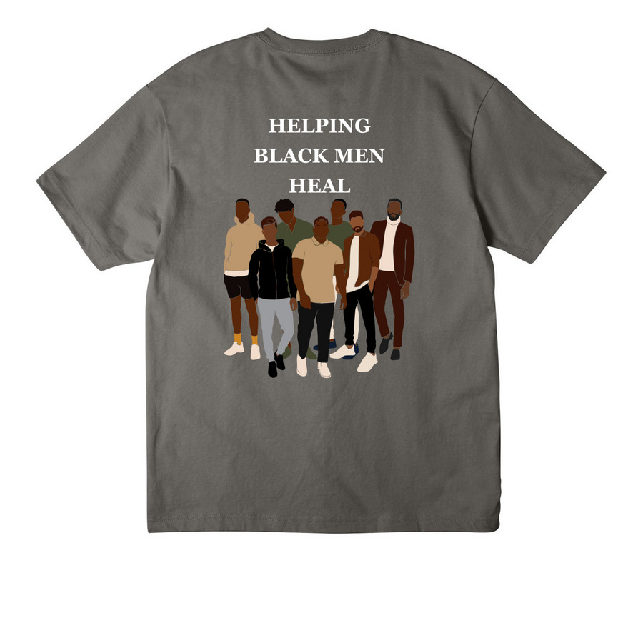 Limited Edition Men's Mental Health Shirt, a Asphalt Unisex Heavyweight Tee (back-view)