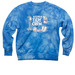 4E Tidy Crew, a Aqua Blue Tie Dye Crewneck Sweatshirt