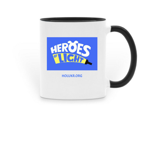 Heroes of Light Coffee Mug, a Black Two-Tone Ceramic Mug