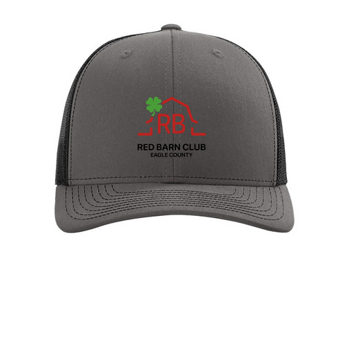 Red Barn Club Hats, a Charcoal/ Black Printed Snapback Trucker Cap