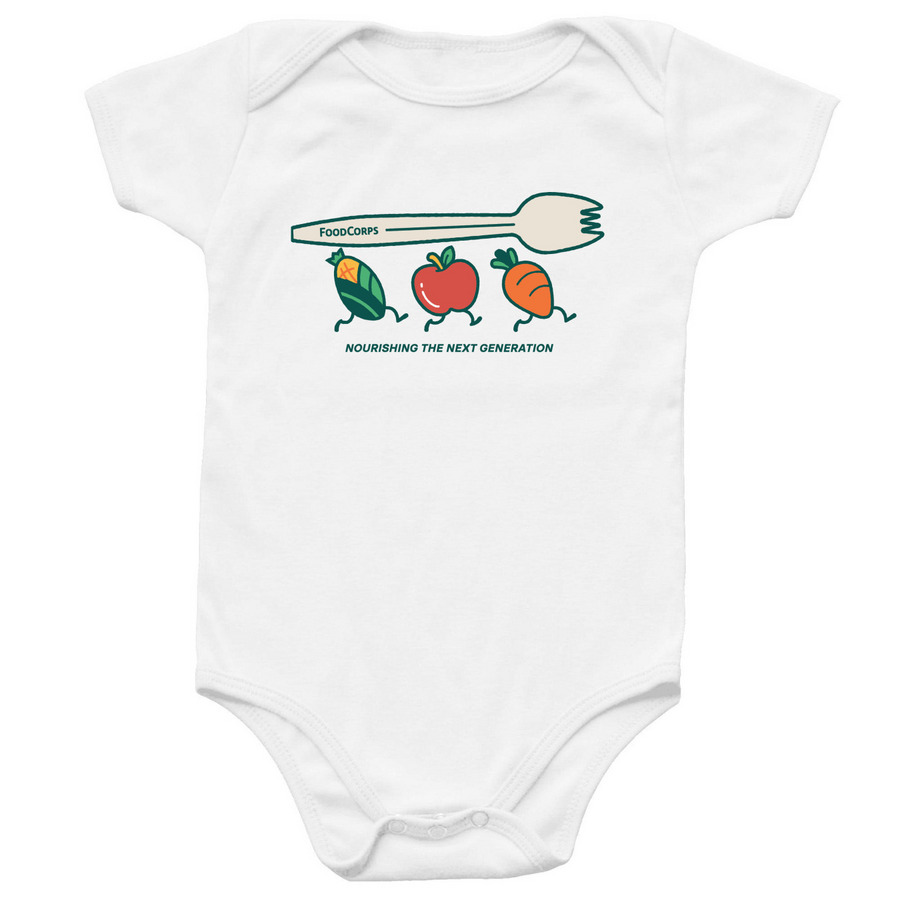 Nourishing the Next Generation, a White Infant Onesie