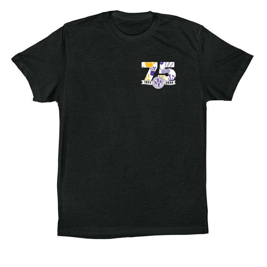 75th Anniversary Front/Back, a Vintage Black Premium Cotton Tee
