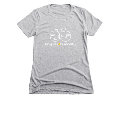 Bicycles 4 Humanity Gear, a Dark Heather Grey Women's Slim Fit Tee