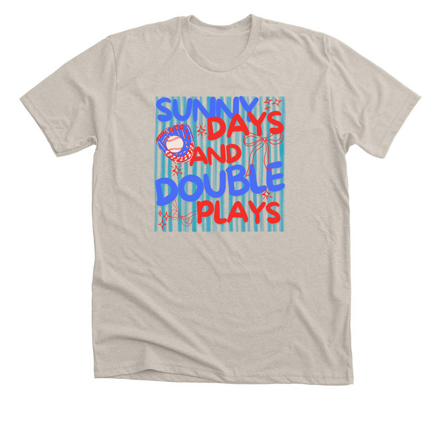 Sunny Days & Double Plays, a Heather Dust Premium Unisex Tee