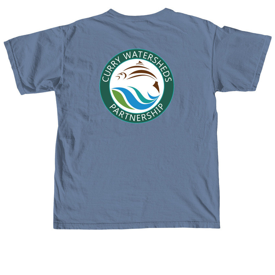 CWP Logo Shirts, a Blue Jean Comfort Colors Unisex Tee (back-view)
