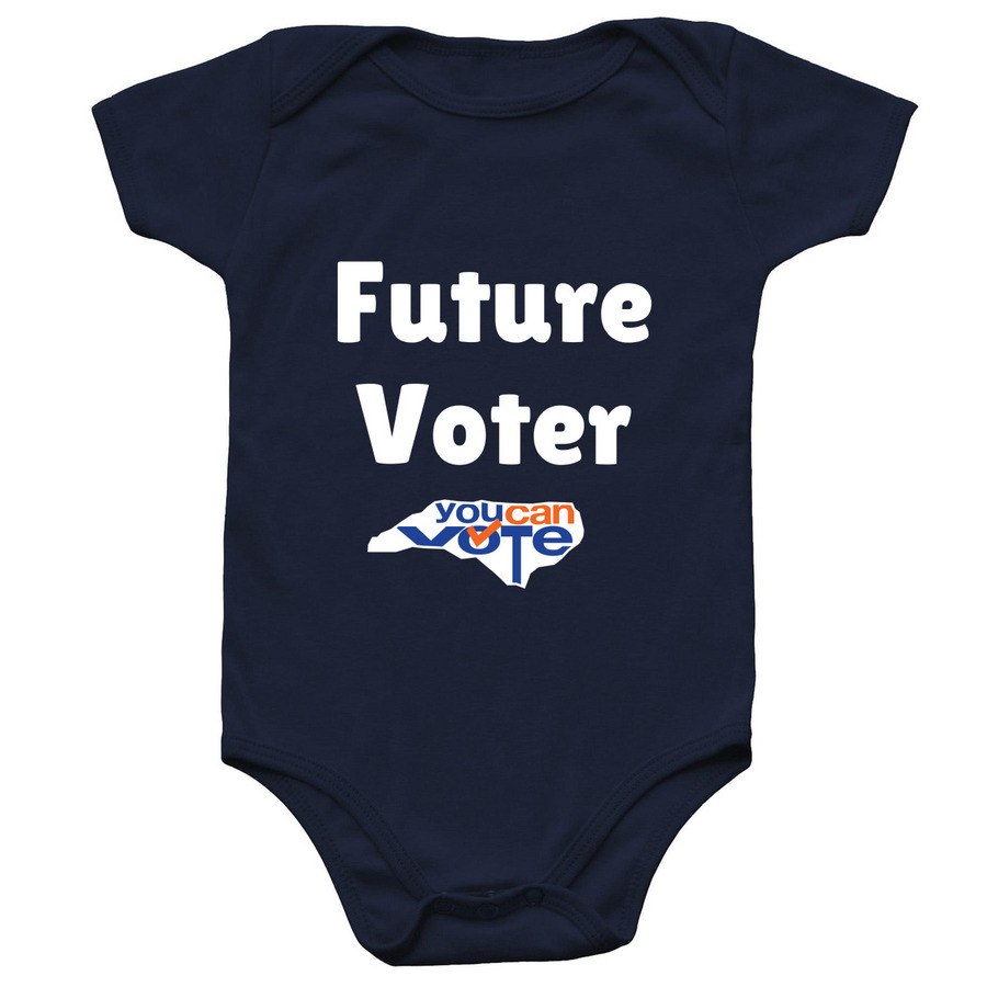 "Future Voter" Baby Onesie, a Navy Infant Onesie