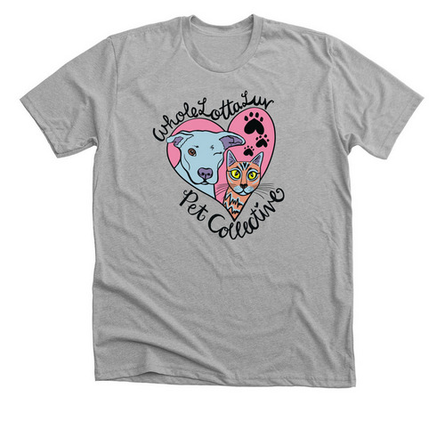 WholeLottaLuv Pet Collective Logo, a Athletic Heather Premium Unisex Tee