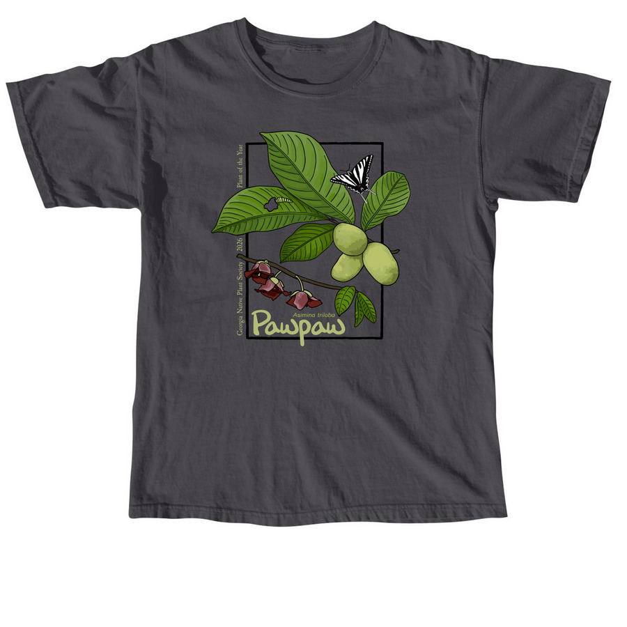 Pawpaw 2026 Plant of the Year Shirts (dark), a Graphite Comfort Colors Unisex Tee