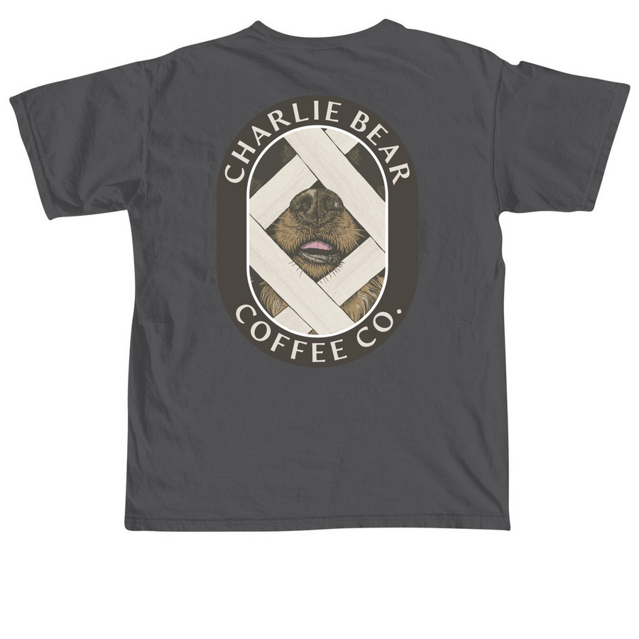 Charlie Bear OG, a Pepper Comfort Colors Unisex Tee (back-view)