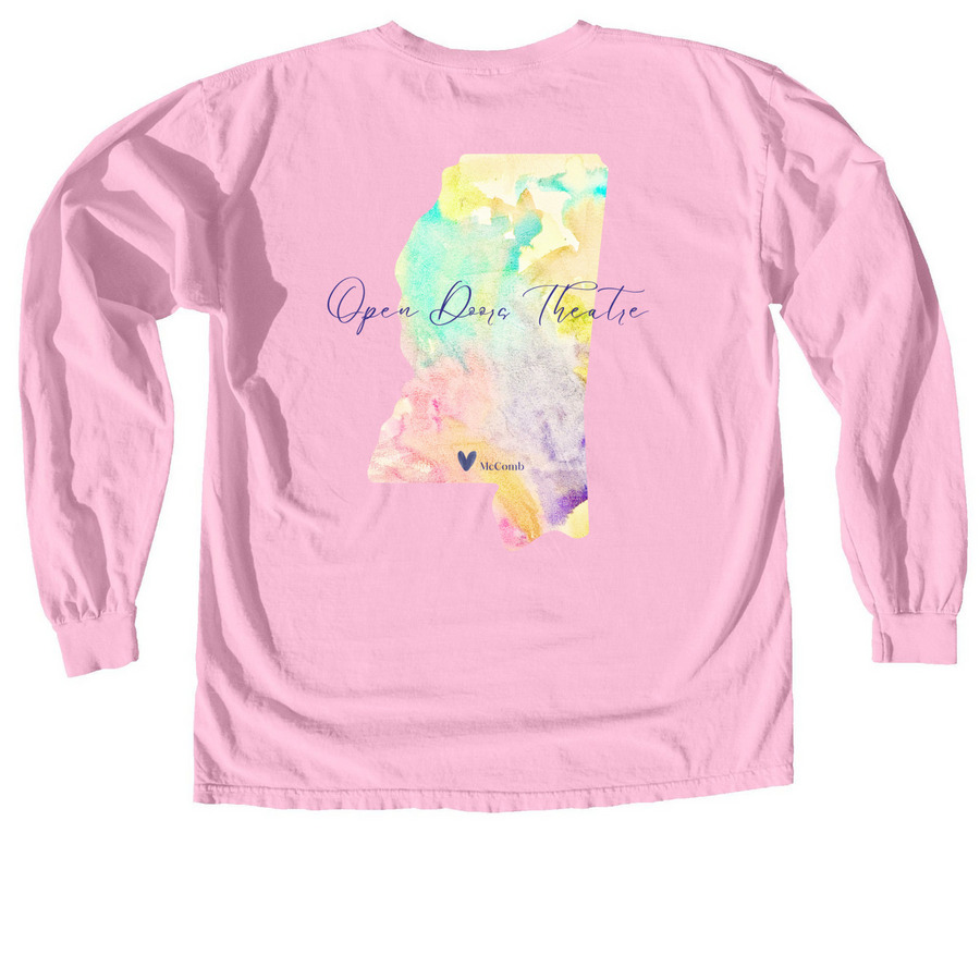 Stella "McComb, MS" Art Fill Wear, a Blossom Comfort Colors Long Sleeve Tee (back-view)