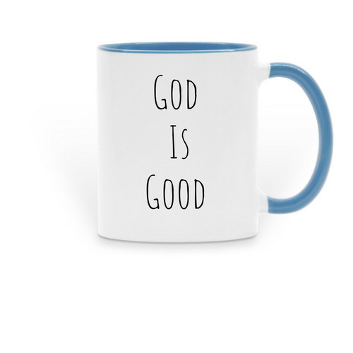 Christian Coffee Cup, a Light Blue Two-Tone Ceramic Mug