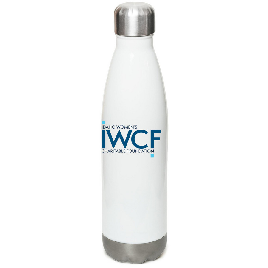 Hydration, a White Stainless Steel Water Bottle