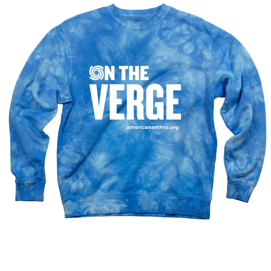 On the Verge T-Shirts & Sweatshirts, a Aqua Blue Tie Dye Crewneck Sweatshirt