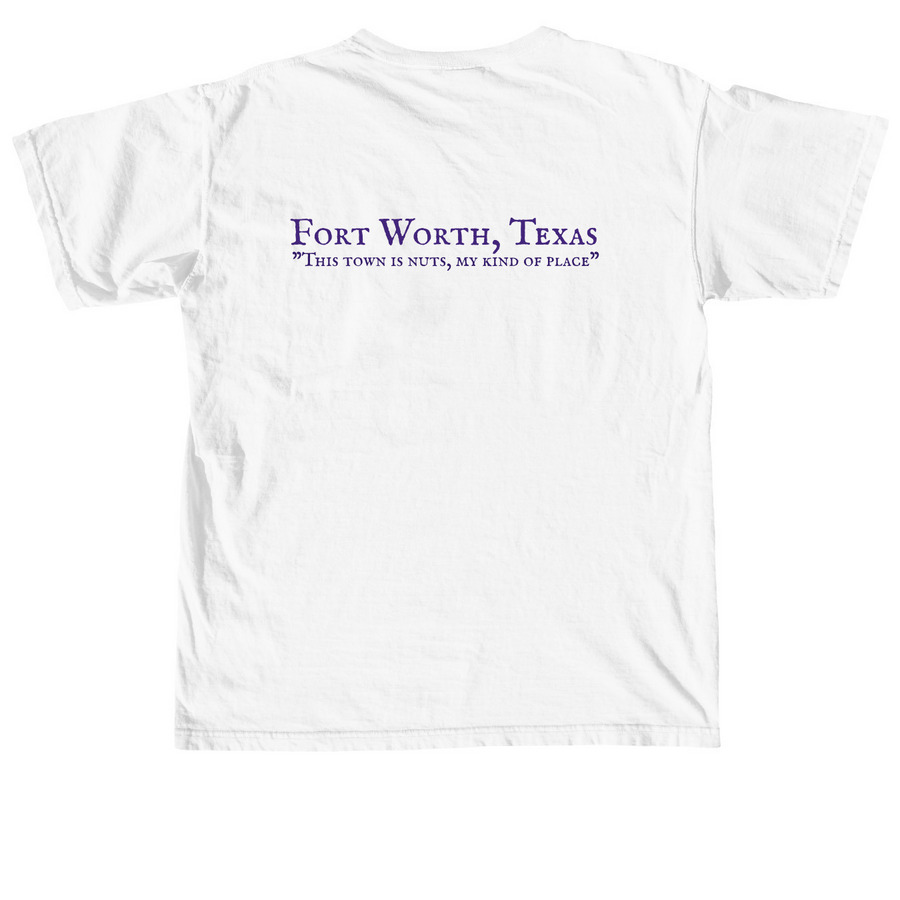 Fort Worth Mikey Tee, a White Comfort Colors Unisex Tee (back-view)
