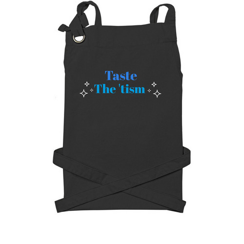 Taste the 'tism Apron, a Black Cotton Canvas Pocket Apron