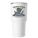 Tumbler, a White Insulated Tumbler (back-view)