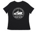 Quitters, a Black Women's Relaxed V-Neck Tee (back-view)