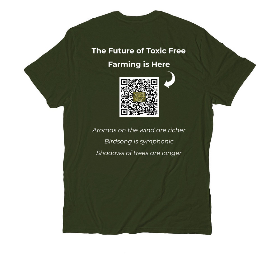 Mycorrhizal Byways, a Herb Green Allmade Organic Cotton Unisex Tee (back-view)