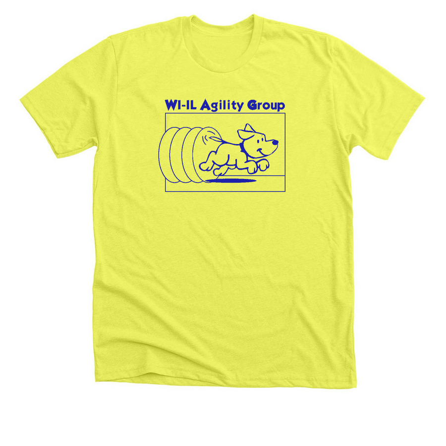 Large Blue Logo - Short/Long T-Shirts, a Neon Yellow Premium Unisex Tee