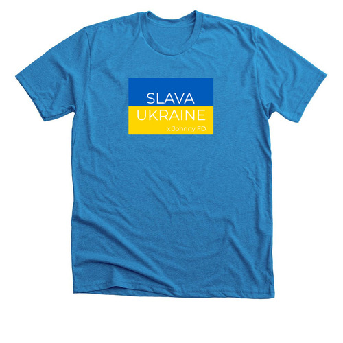 Glory to Ukraine, a Neon Blue Premium Unisex Tee