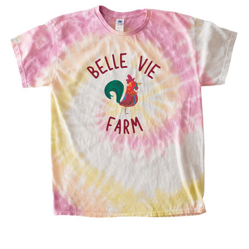 Support Belle Vie Farm, a Desert Rose Classic Tie Dye Tee