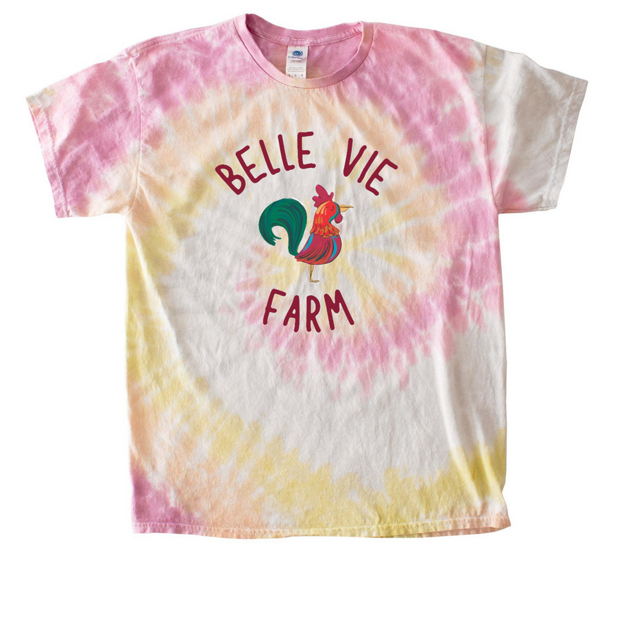 Support Belle Vie Farm, a Desert Rose Classic Tie Dye Tee