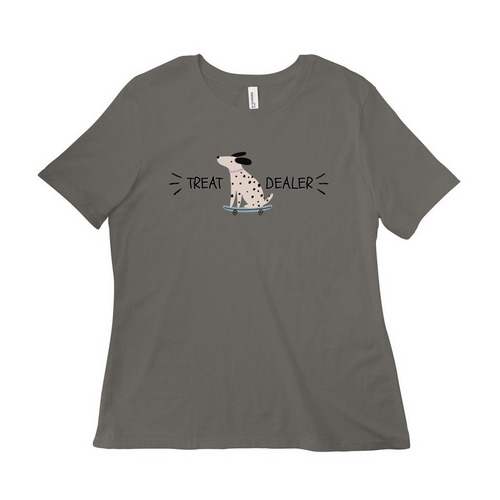 Dalmatian treat dealer, a Asphalt Women?s Relaxed Cotton Tee