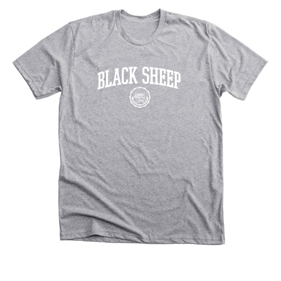 University Logo (white), a Athletic Heather Premium Unisex Tee