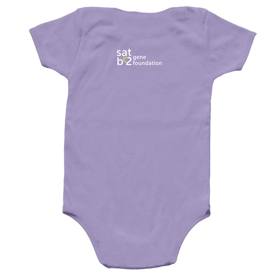 Love Needs No Words - Infant, a Lavender Infant Onesie (back-view)