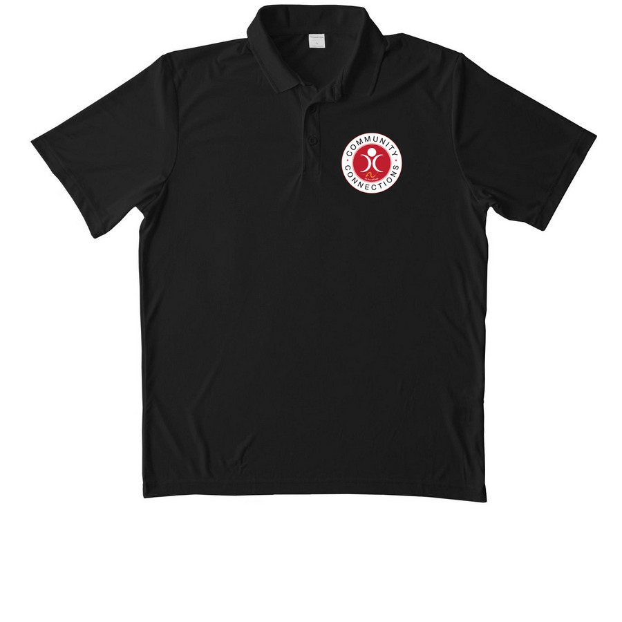 Activewear, a Black Unisex Performance Polo