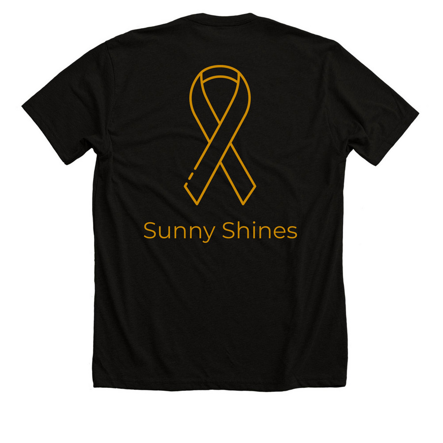 Sunny Shines!, a Solid Black Blend Premium Unisex Tee (back-view)
