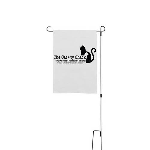 Catty Shack Yard Sign, a White 12" x 18" Yard Flag with Stake