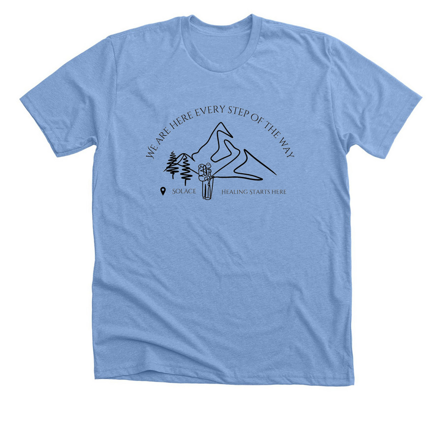 Every Step Of The Way, a Heather Carolina Blue Premium Unisex Tee