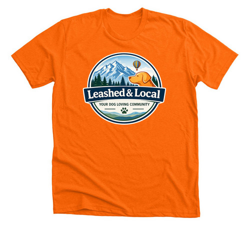 Leashed & Local, a Neon Orange Premium Unisex Tee