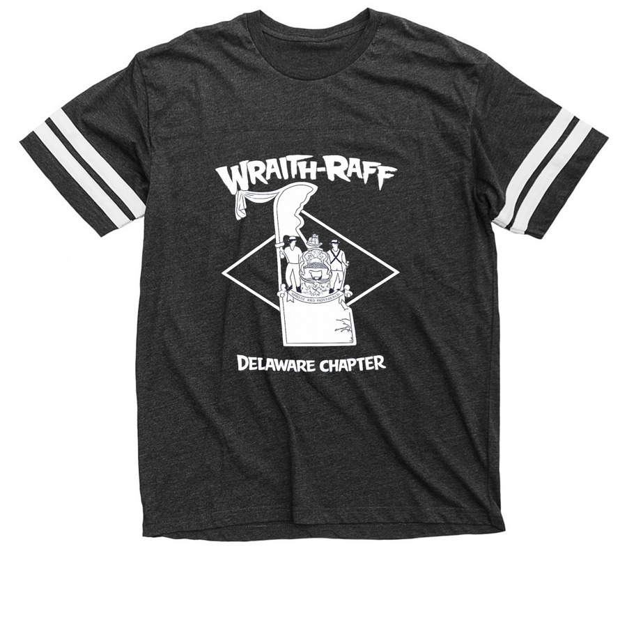 Wraith Raff / Delaware Chapter, a Vintage Smoke / White Football Jersey Tee