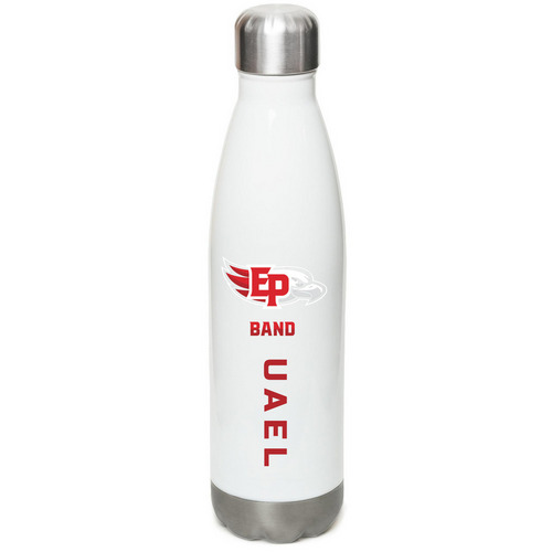Water Bottle, a White Stainless Steel Water Bottle