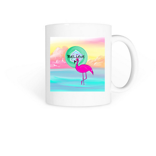 Flamingo Vibez, a White Coffee Mug