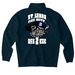 STLFD Rescue 2 - B, a Classic Navy Midweight Quarter Zip Pullover (back-view)