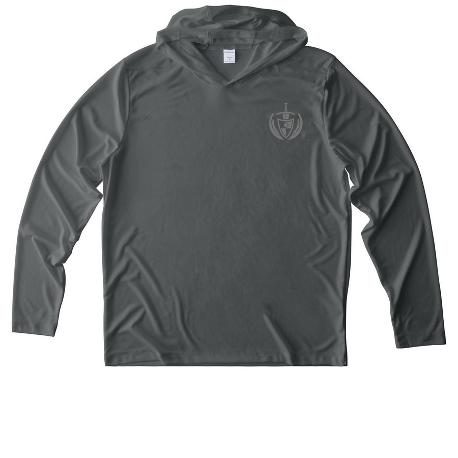 UV Logo Shirt, a Dark Smoke Grey UV Performance Long Sleeve Hoodie